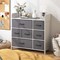 Costway 5/7-Drawer Dresser for Bedroom Chest of Drawers with 2 Large Fabric Bins White